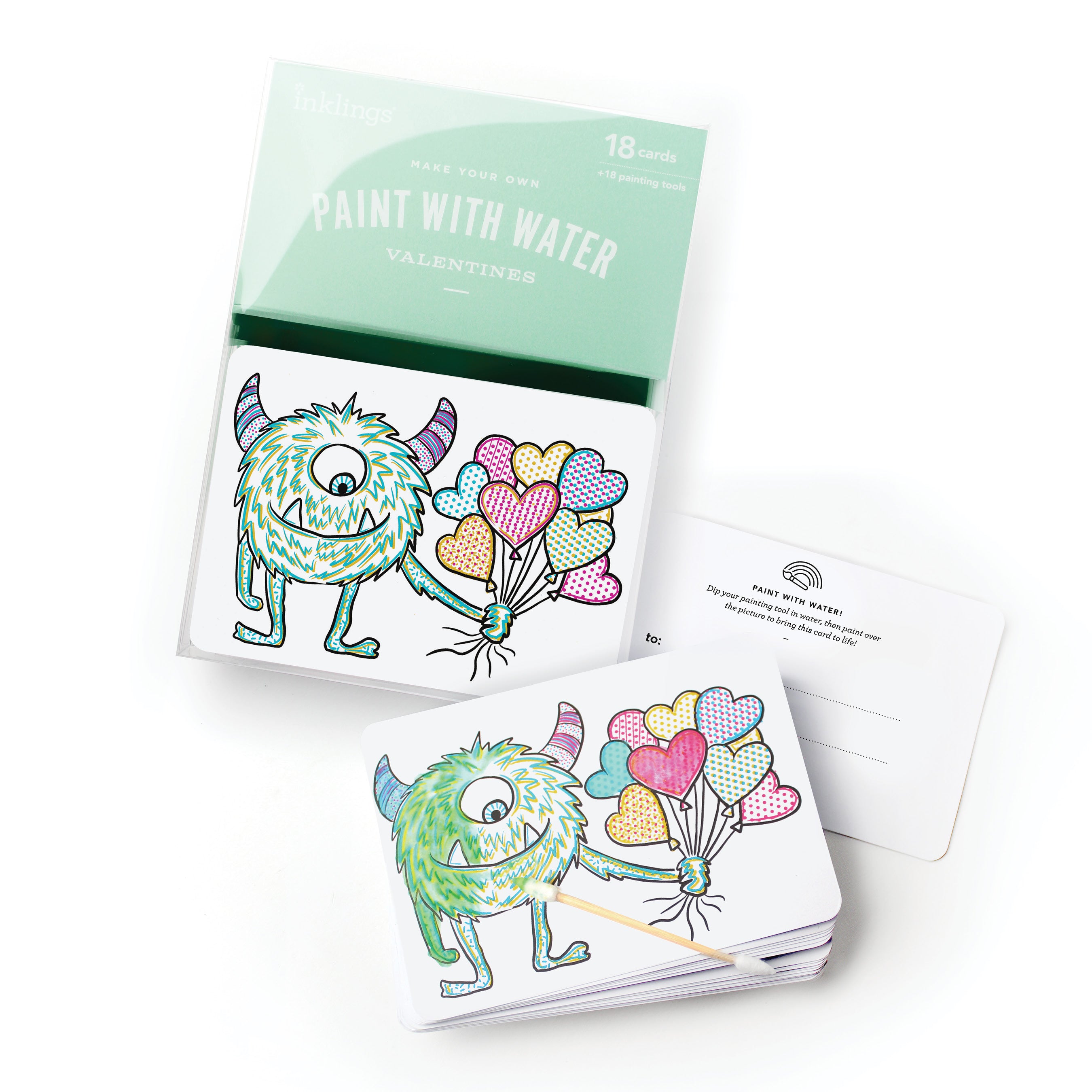 Paint with Water Valentines - Monster – Inklings Paperie